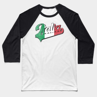 Italia Distressed Design Baseball T-Shirt